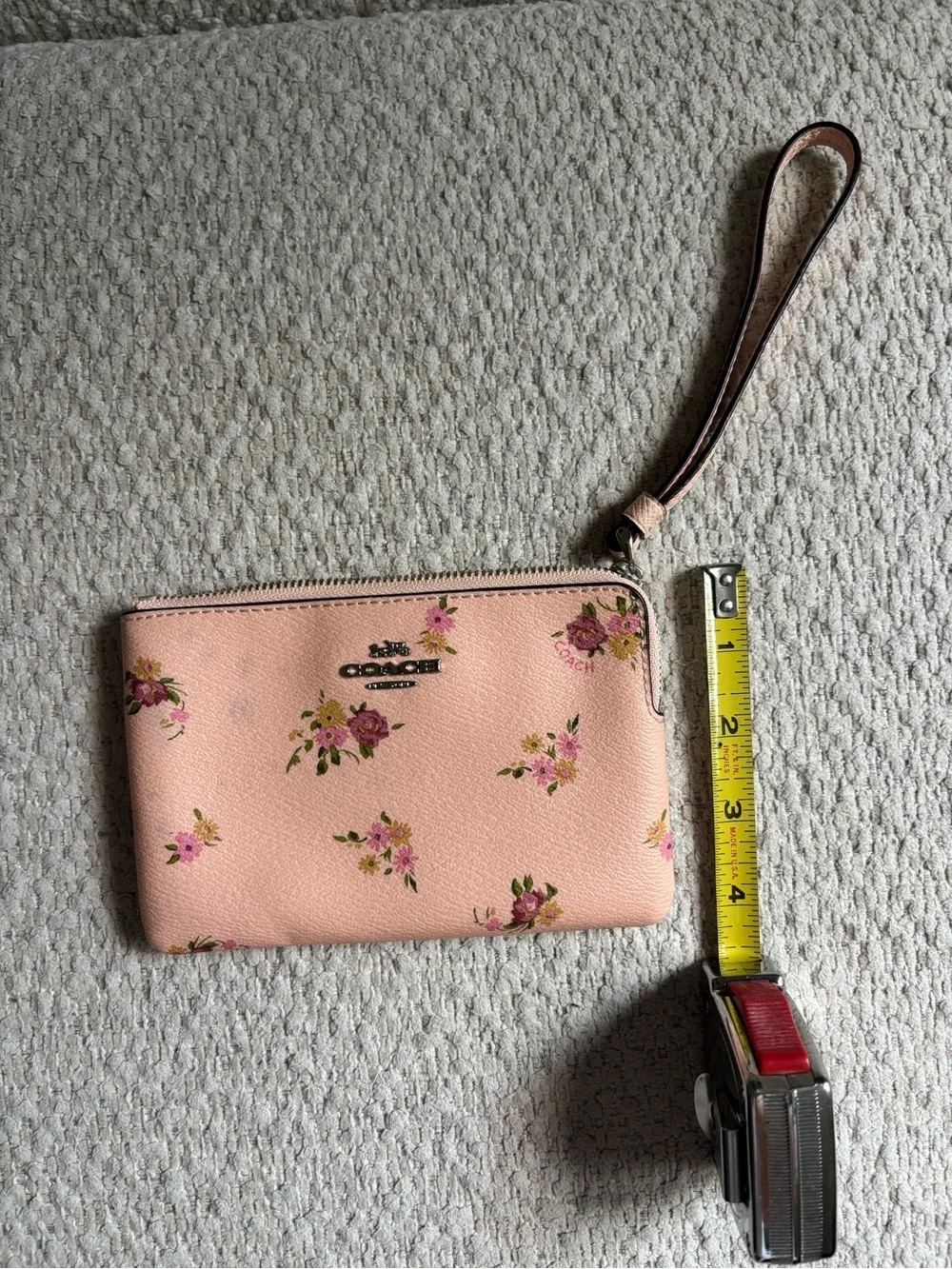 Coach Pink Floral Wristlet Pouch